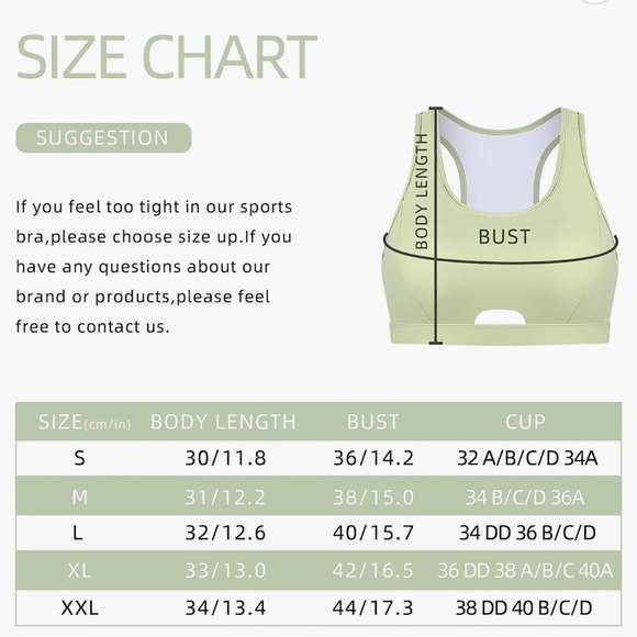 Jkboo Womens Sports Bras, High Support White Sports Bras for Women Padded Push - Picture 3 of 4